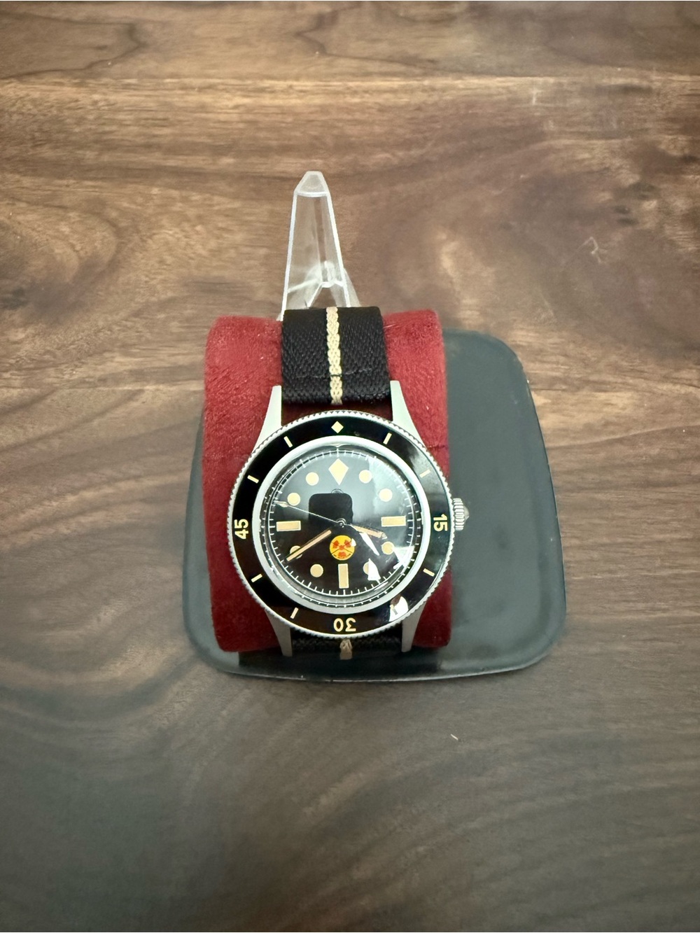 Tandorio “50 fathoms” with Striped Fabric Strap. Automatic. 40mm. - Picture 2 of 3